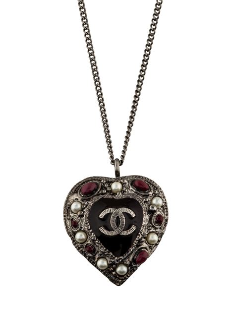 chanel heart necklace|authentic chanel necklace for sale.